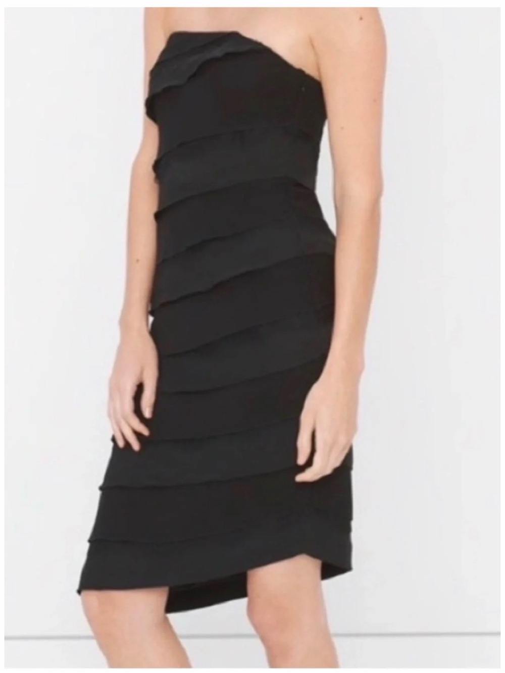 NEW WHBM Strapless Lace Textured Tiered Sheath Cocktail Dress Size 12